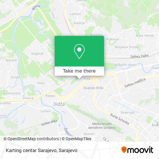Karting centar Sarajevo mapa