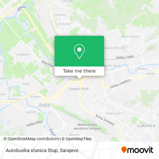 Autobuska stanica Stup mapa