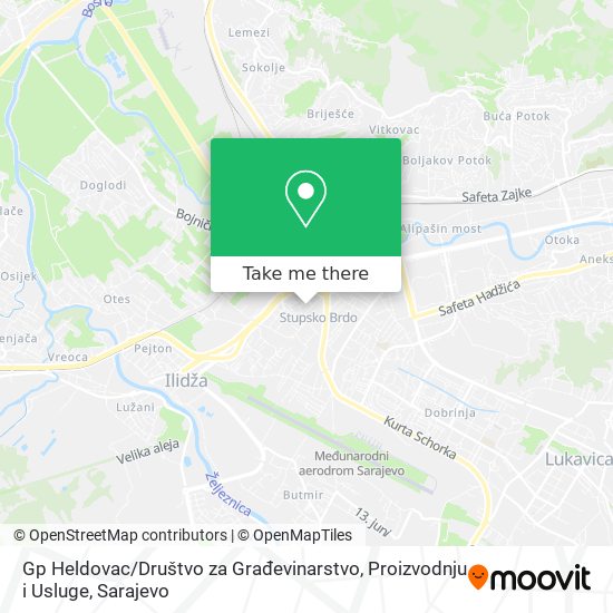Gp Heldovac / Društvo za Građevinarstvo, Proizvodnju i Usluge mapa
