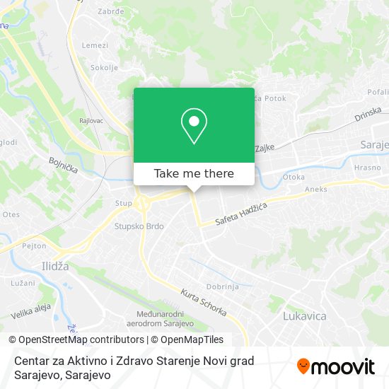 Centar za Aktivno i Zdravo Starenje Novi grad Sarajevo mapa