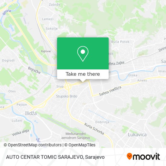 AUTO CENTAR TOMIC SARAJEVO map