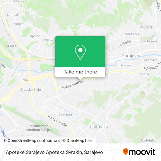 Apoteke Sarajevo Apoteka Švrakin map