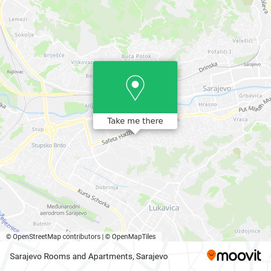 Sarajevo Rooms and Apartments map