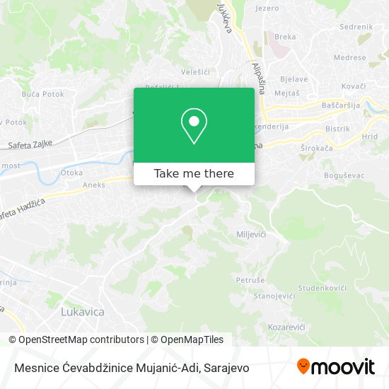 Mesnice Ćevabdžinice Mujanić-Adi mapa