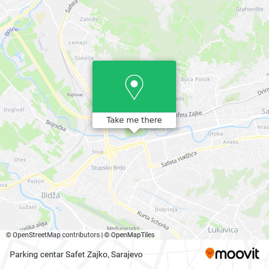 Parking centar Safet Zajko map