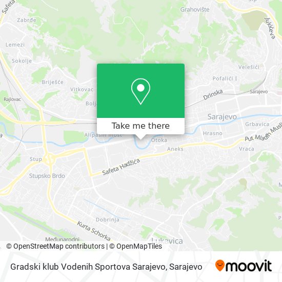 Karta Gradski klub Vodenih Sportova Sarajevo