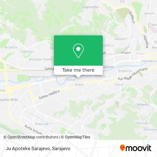 Ju Apoteke Sarajevo map