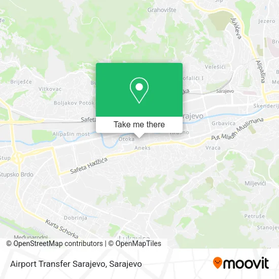 Airport Transfer Sarajevo map