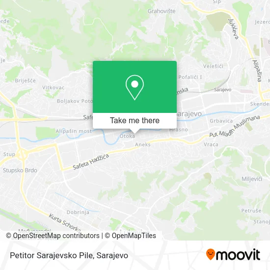 Petitor Sarajevsko Pile map