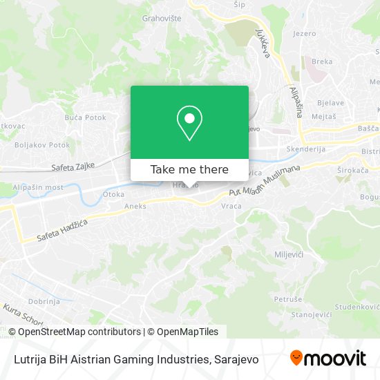 Lutrija BiH Aistrian Gaming Industries map