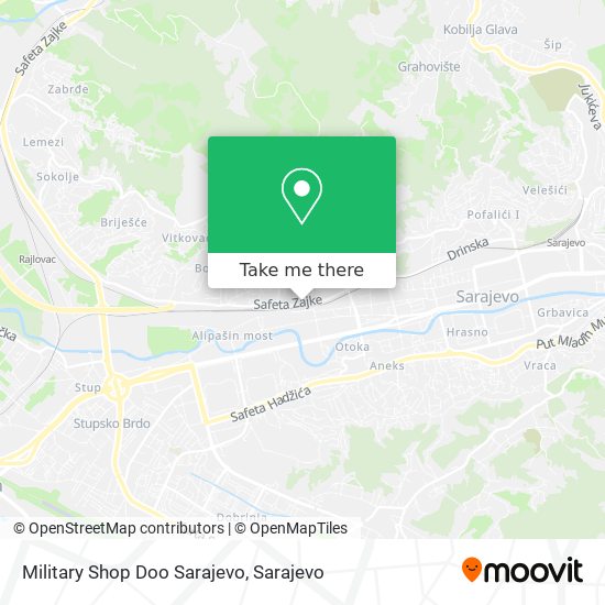 Military Shop Doo Sarajevo mapa