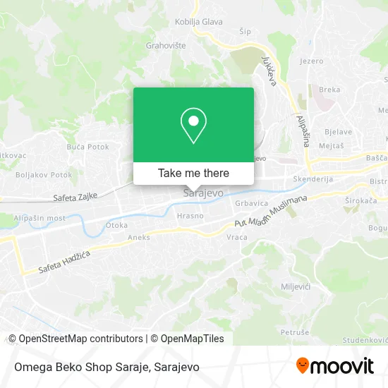 Omega Beko Shop Saraje map