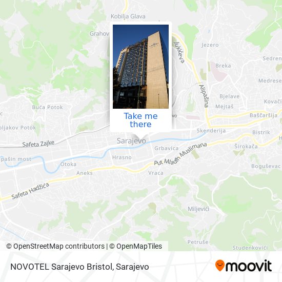 NOVOTEL Sarajevo Bristol map