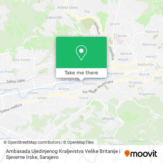 Ambasada Ujedinjenog Kraljevstva Velike Britanije i Sjeverne Irske map