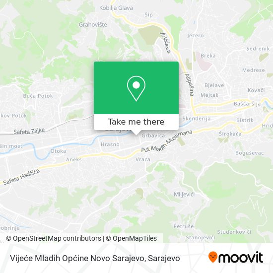 Vijeće Mladih Općine Novo Sarajevo mapa