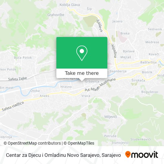 Centar za Djecu i Omladinu Novo Sarajevo map
