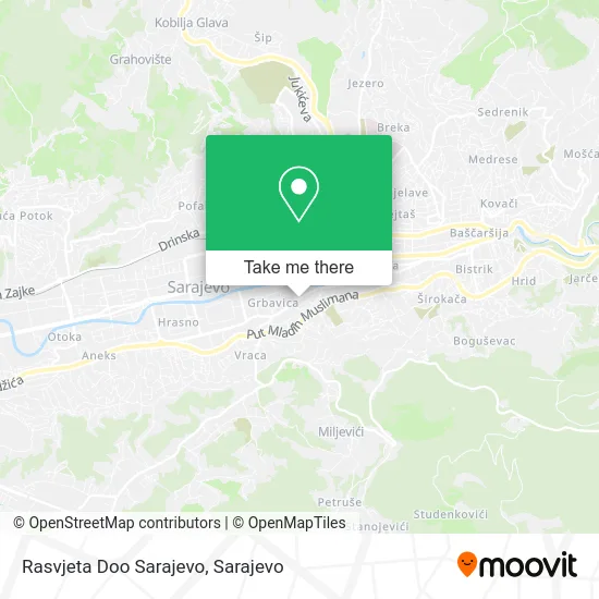 Rasvjeta Doo Sarajevo mapa