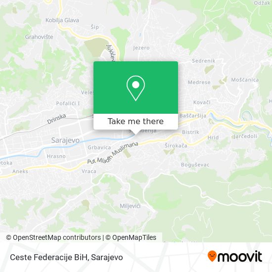 Ceste Federacije BiH map