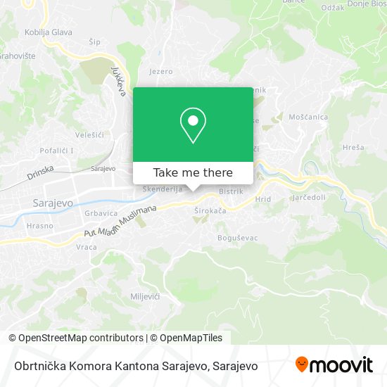 Obrtnička Komora Kantona Sarajevo mapa