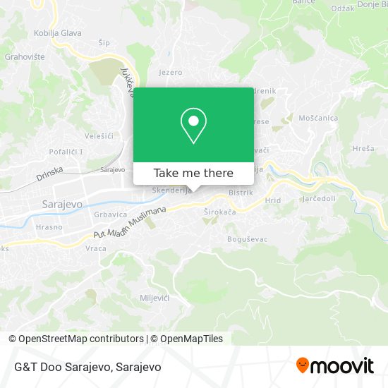 G&T Doo Sarajevo mapa