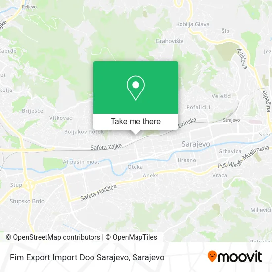 Fim Export Import Doo Sarajevo map