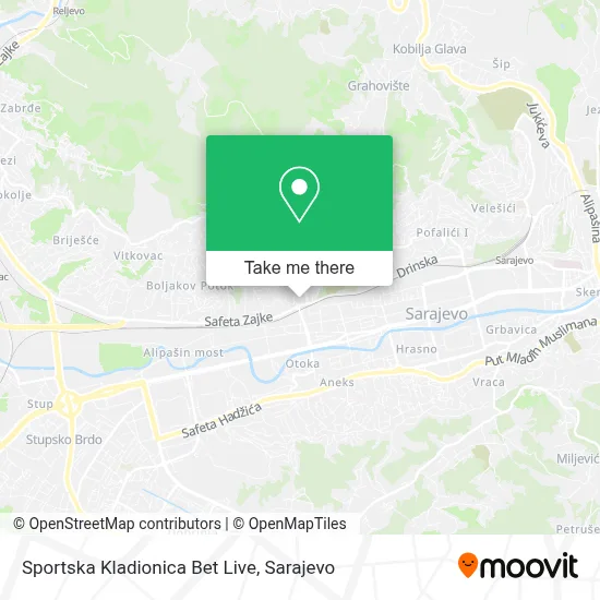 Sportska Kladionica Bet Live map