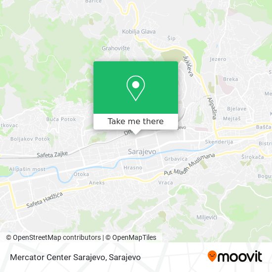 Mercator Center Sarajevo map
