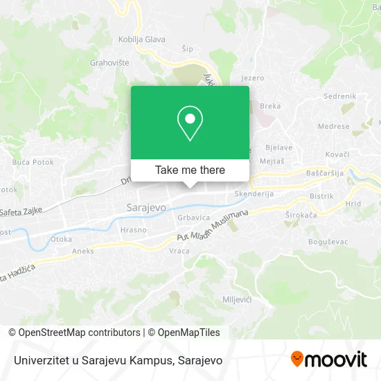 Univerzitet u Sarajevu Kampus map