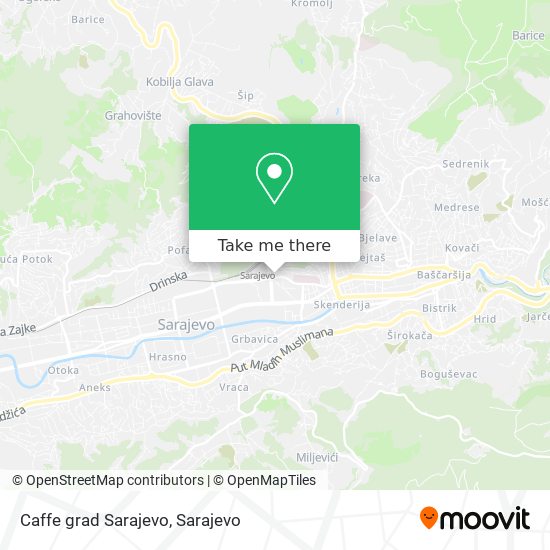 Caffe grad Sarajevo map