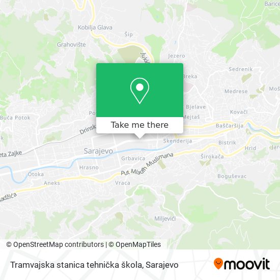 Tramvajska stanica tehnička škola map