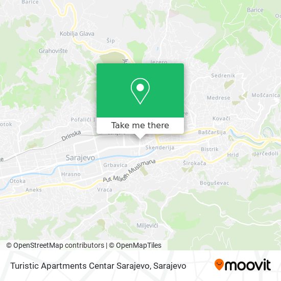 Turistic Apartments Centar Sarajevo mapa
