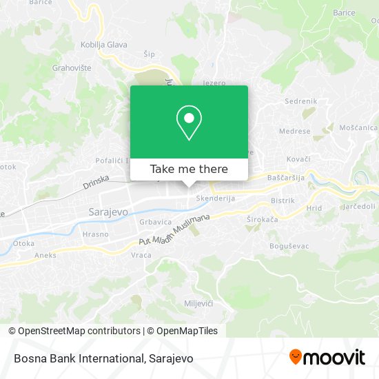 Bosna Bank International mapa