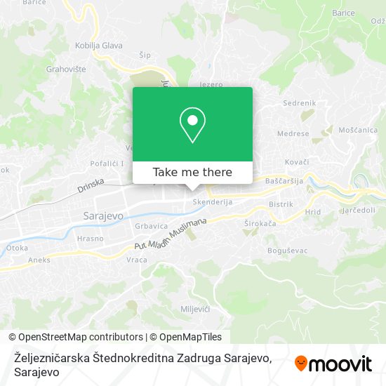 Željezničarska Štednokreditna Zadruga Sarajevo map