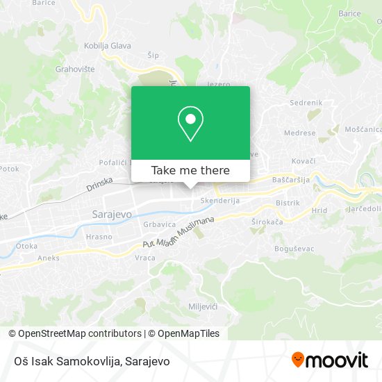 Oš Isak Samokovlija map