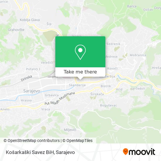 Košarkaški Savez BiH map