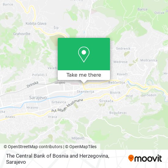 The Central Bank of Bosnia and Herzegovina map