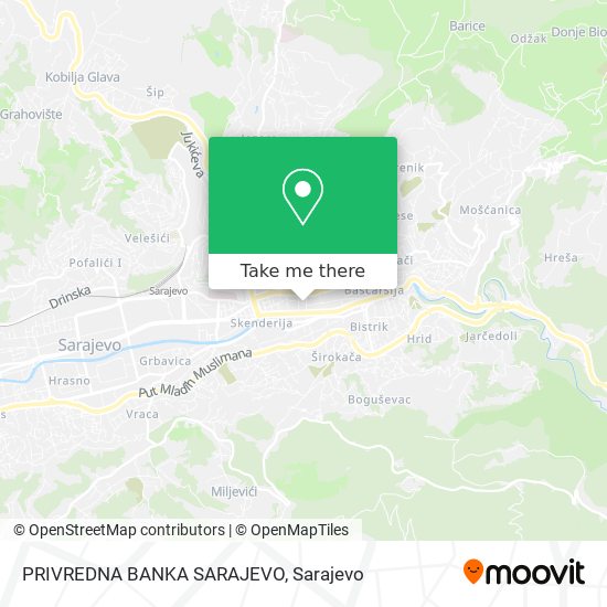 PRIVREDNA BANKA SARAJEVO mapa