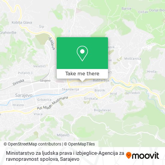 Ministarstvo za ljudska prava i izbjeglice-Agencija za ravnopravnost spolova map