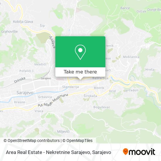 Area Real Estate - Nekretnine Sarajevo map