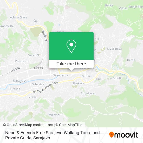 Neno & Friends Free Sarajevo Walking Tours and Private Guide map