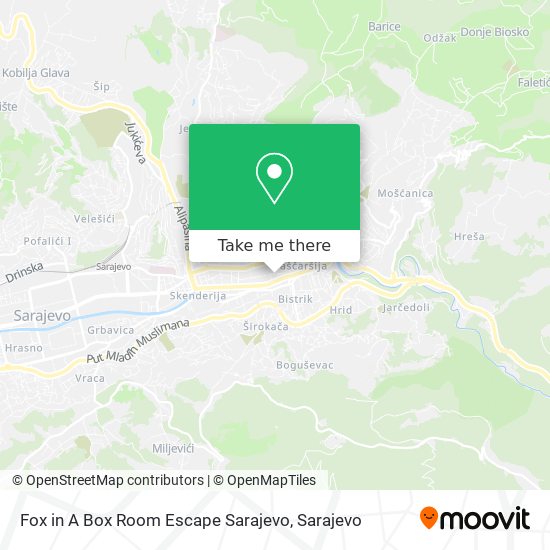 Fox in A Box Room Escape Sarajevo mapa