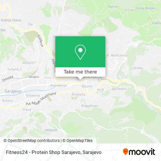 Fitness24 - Protein Shop Sarajevo mapa