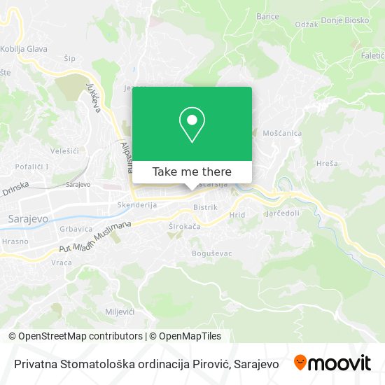 Karta Privatna Stomatološka ordinacija Pirović
