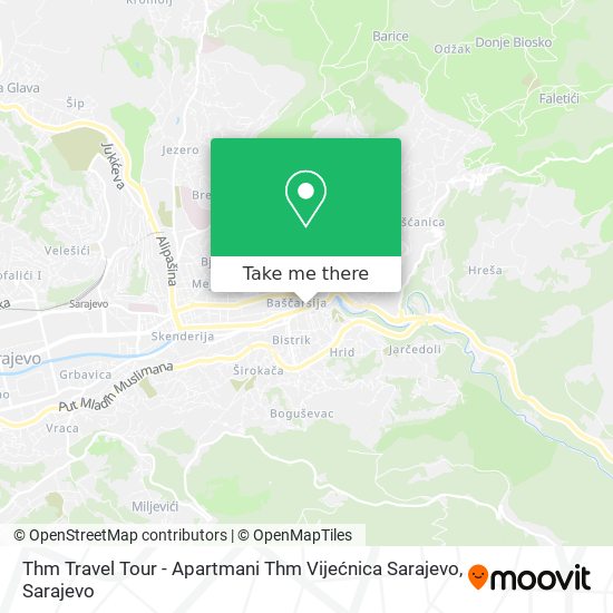 Karta Thm Travel Tour - Apartmani Thm Vijećnica Sarajevo