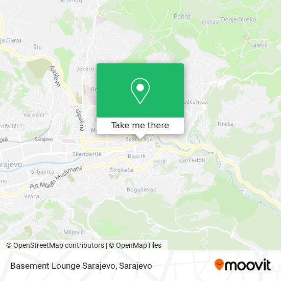 Basement Lounge Sarajevo map