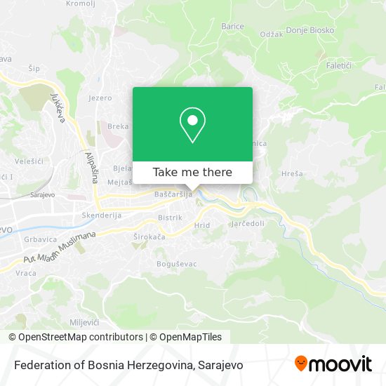 Federation of Bosnia Herzegovina map