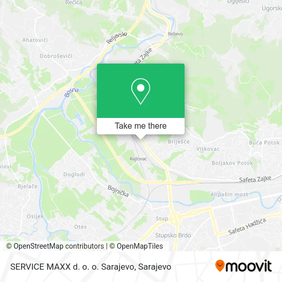 SERVICE MAXX d. o. o. Sarajevo map