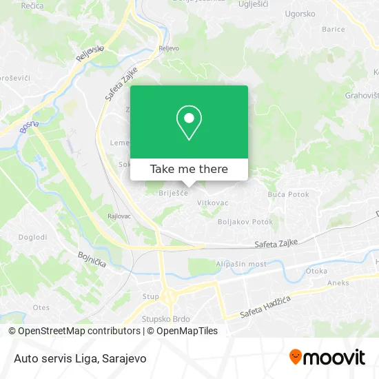 Auto servis Liga mapa