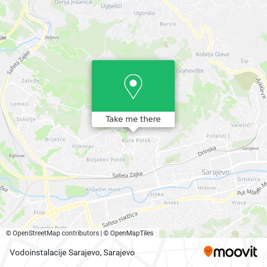 Vodoinstalacije Sarajevo map