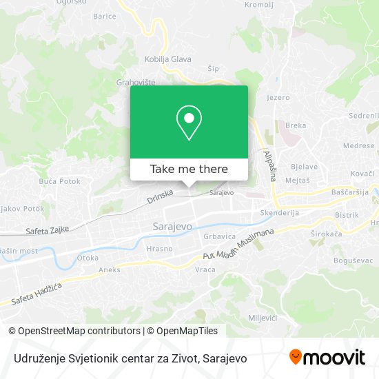 Udruženje Svjetionik centar za Zivot map